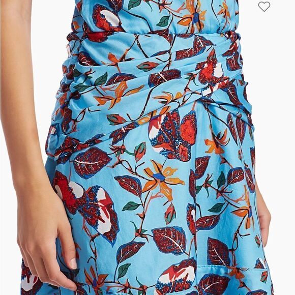 Derek Lam 10 Crosby Blue Floral Camisole Flounce Dress | Size 10 - Picture 2 of 13